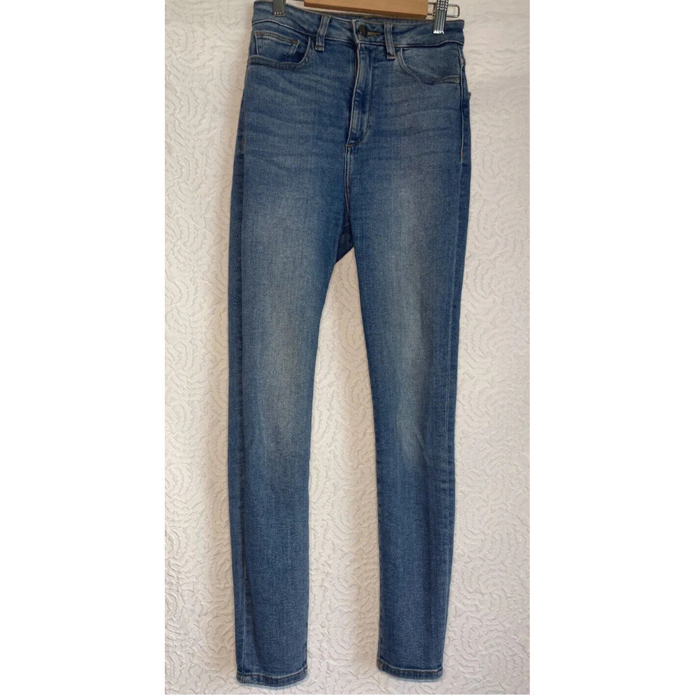 DL1961 Womens Ultra High Rise Skinny Blue Denim Light Wash Chrissy Jeans Size 24